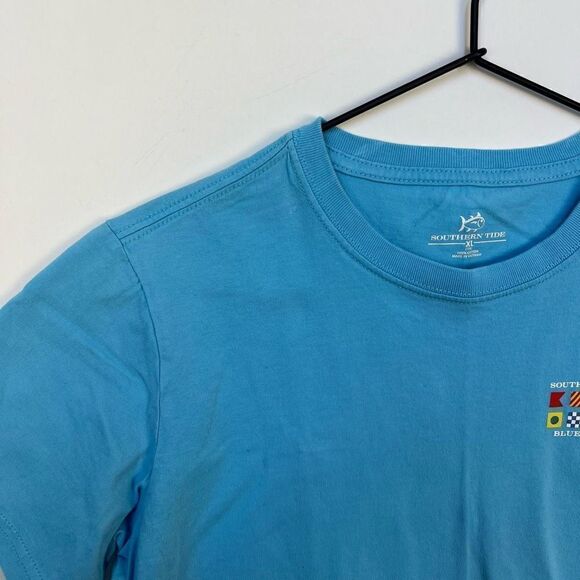 Southern Tide Signal Flags Short Sleeve Graphic Tee Sailing Blue boys XL - Picture 3 of 12